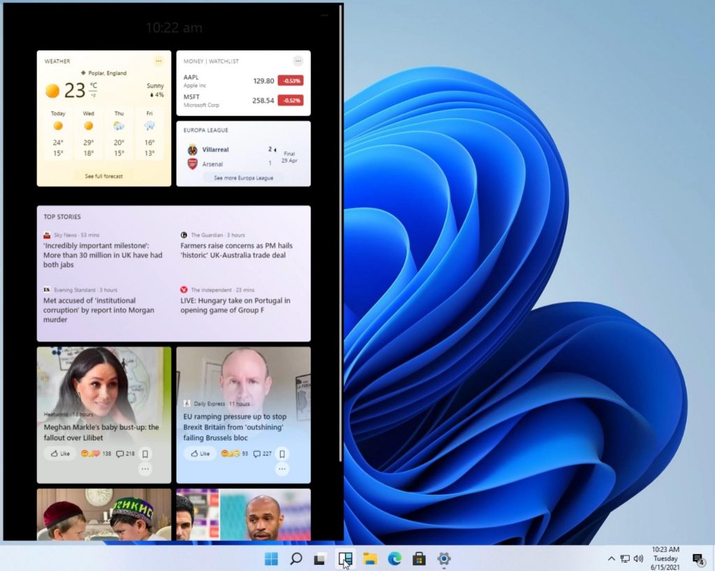 Windows Widgets in Windows 11