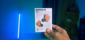 7Hz Zero 2 IEM unboxing showing transparent shells, cable, and multiple colored eartips